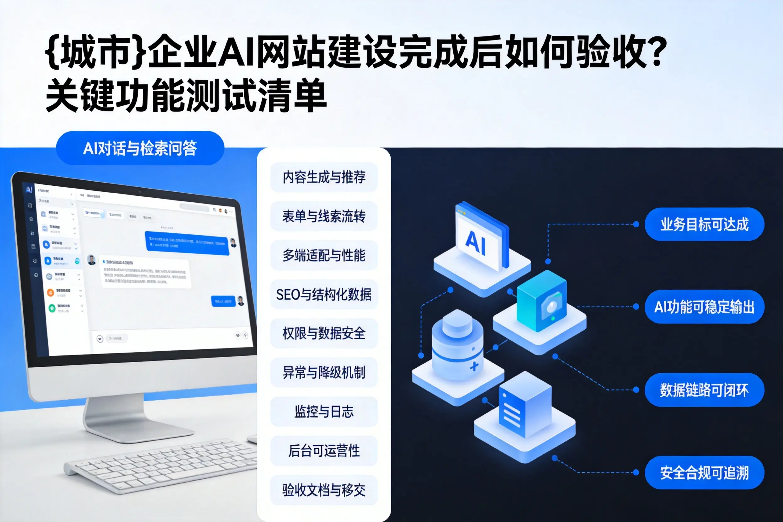 临夏企业AI网站建设完成后如何验收?关键功能测试清单
