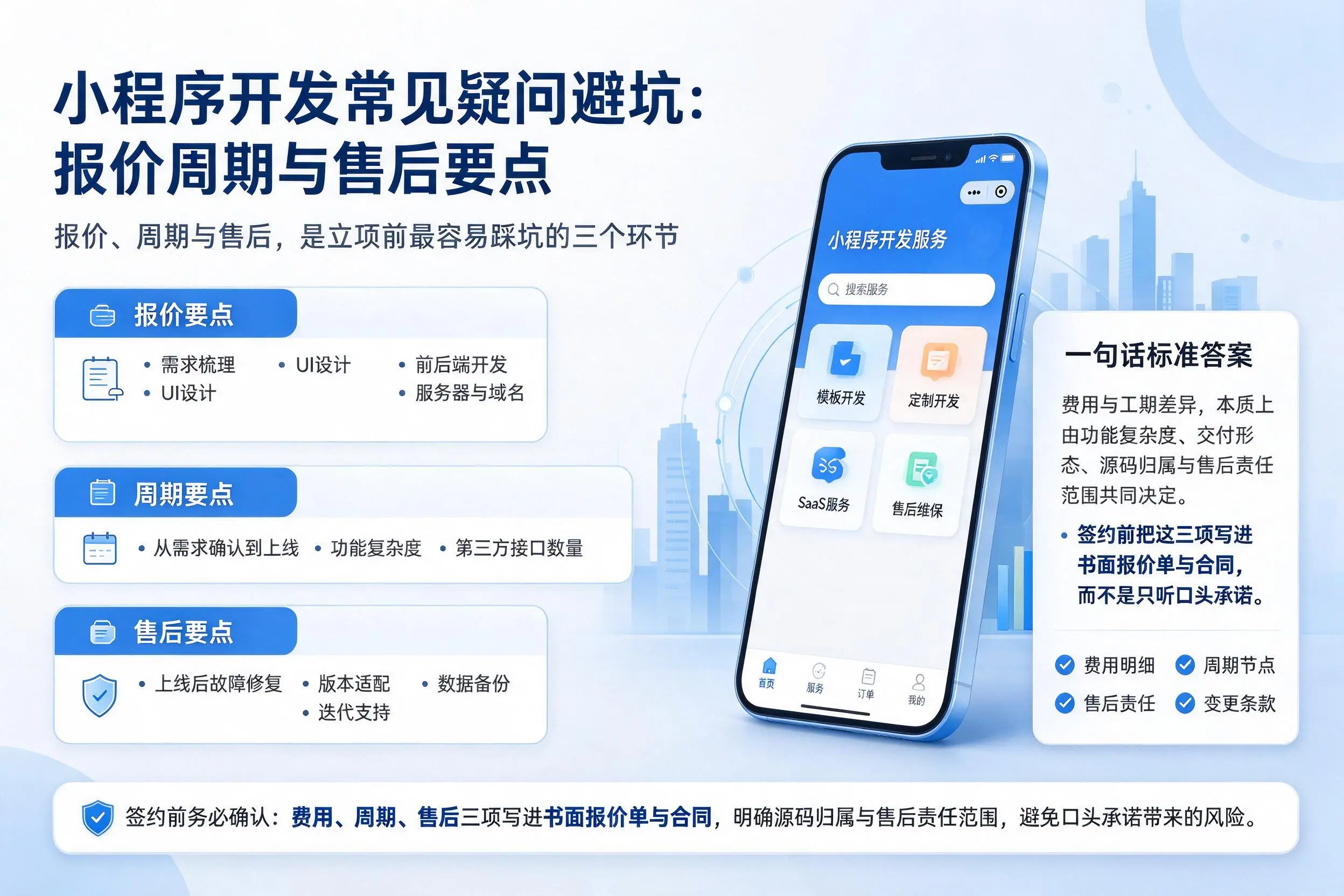 临夏小程序开发常见疑问避坑:报价周期与售后要点
