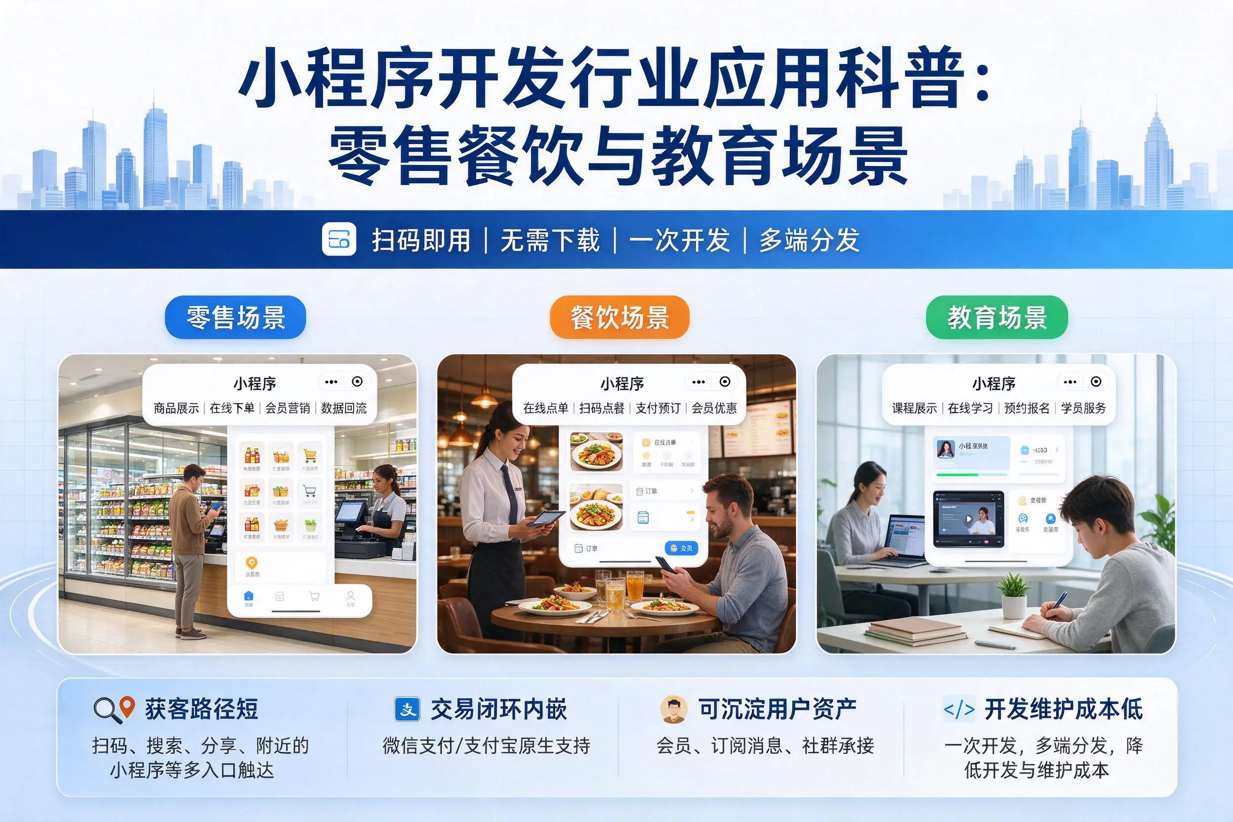 临夏小程序开发行业应用科普：零售餐饮与教育场景