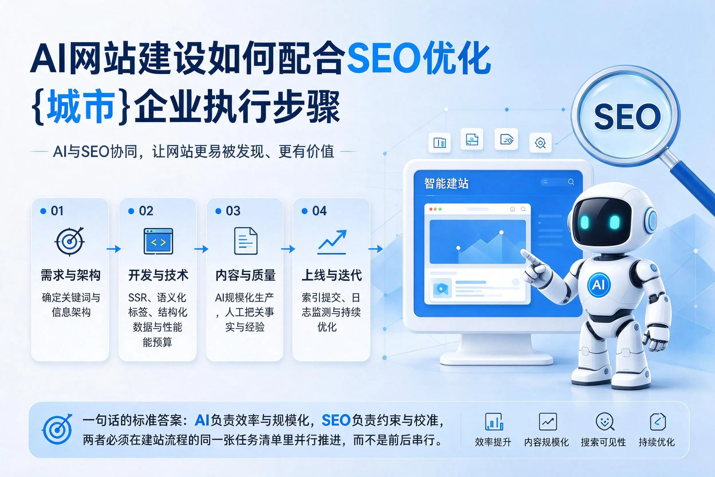 AI网站建设如何配合SEO优化，临夏企业执行步骤