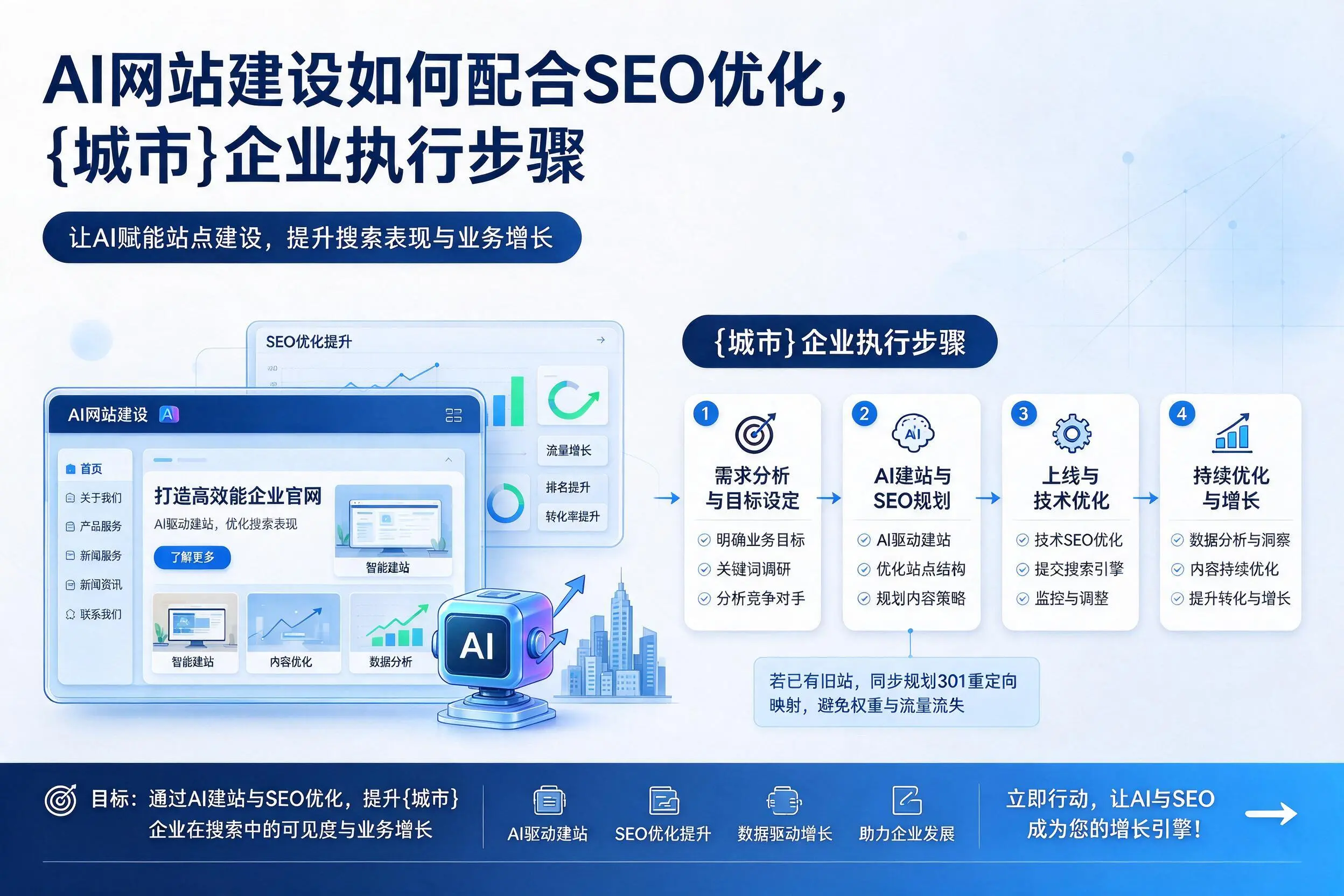 AI网站建设如何配合SEO优化，临夏企业执行步骤
