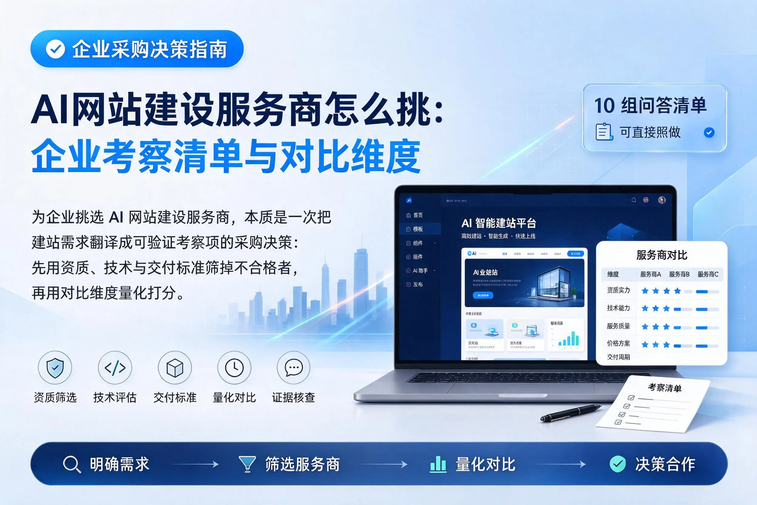 AI网站建设服务商怎么挑：临夏企业考察清单与对比维度