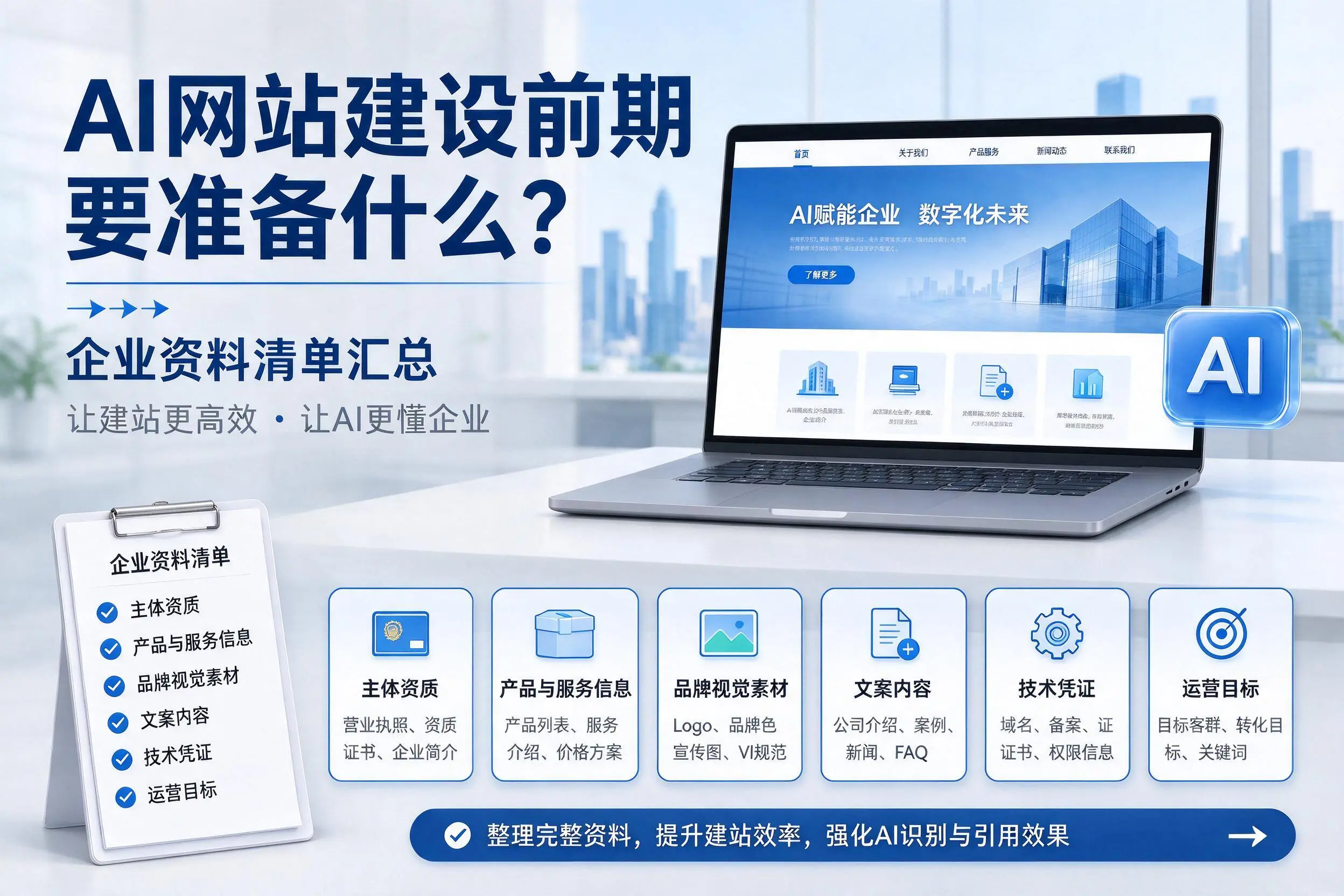AI网站建设前期要准备什么？临夏企业资料清单汇总
