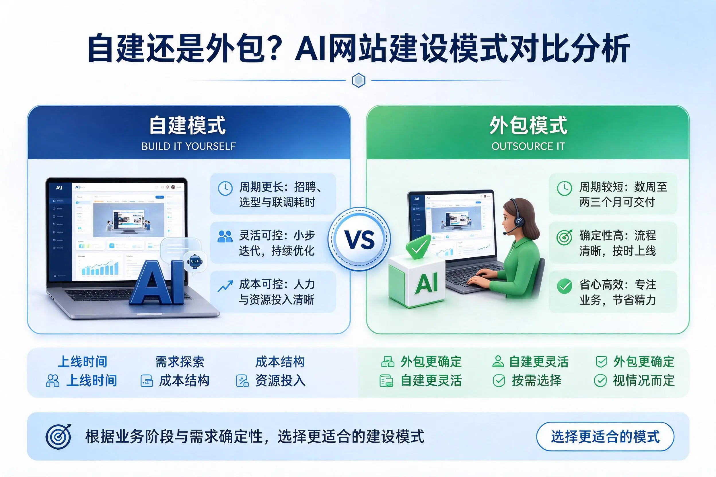 自建还是外包？临夏AI网站建设模式对比分析
