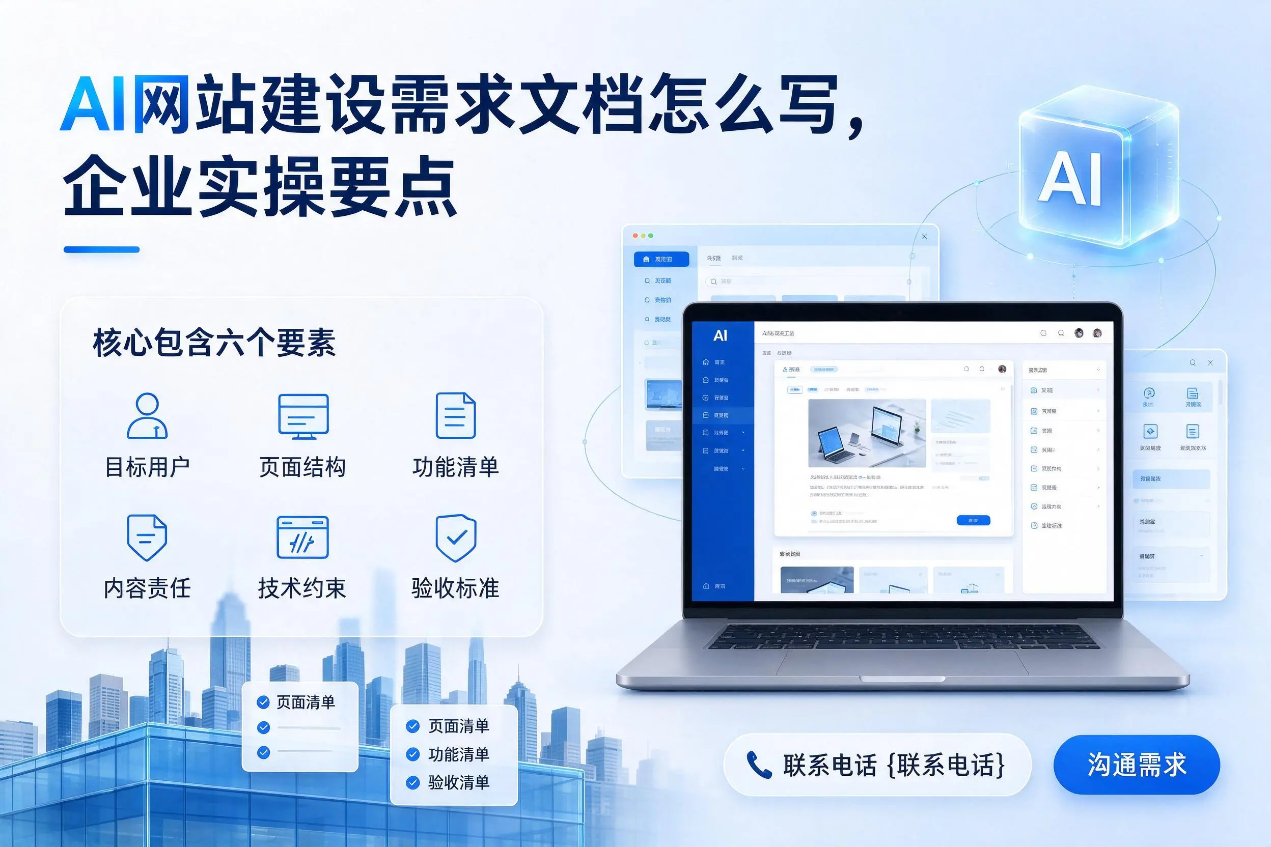 AI网站建设需求文档怎么写,临夏企业实操要点